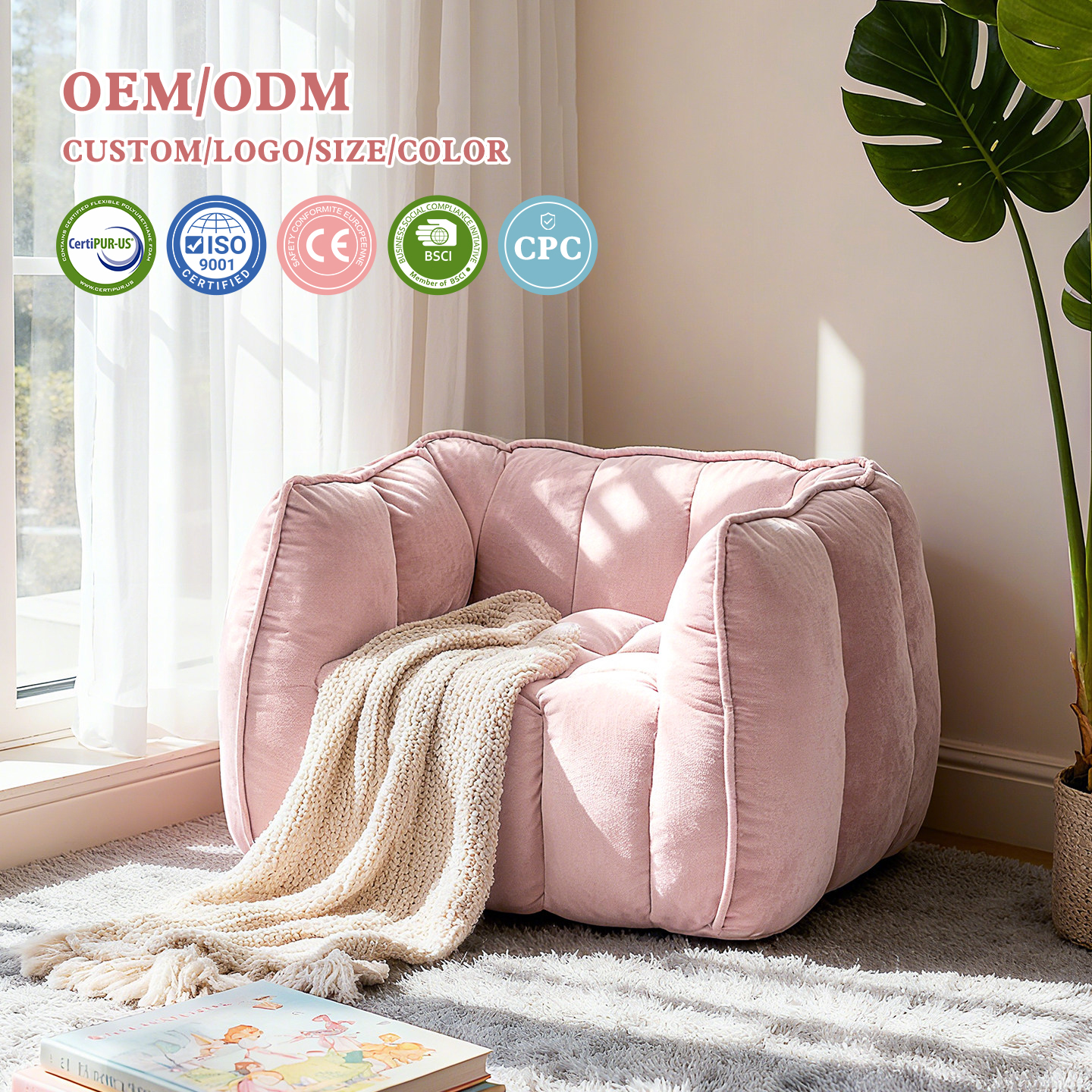 Soft Custom Foam Bean Bag Chair Sofa Bed